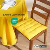 HOMESCAPES Set de 4 coussins de chaise 40x40 cm jaune - Voir les images du produit 3