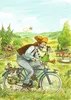 Postkarte "Pettersson und Findus: Pettersson auf Fahrrad" Produktbild-Vorschau 1
