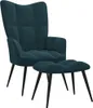 vidaXL Fauteuil relax avec pouf Bleu velours Voir les images du produit 9