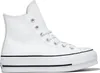 A white Converse Chuck Taylor All Star Lift Leather High sneaker is shown against a white background. Produktbild-Vorschau