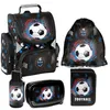 Schulrucksack Mädchen Jungen Motiv FOOTBALL 5 T Set Produktbild-Vorschau 1