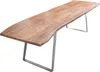 Esstisch Baumkante Akazie natur 220x100 silber schräges Produktbild-Vorschau 1
