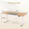 COSTWAY biurko z regulacją wysokości 140 x 70 cm, biurko Podgląd zdjęcia produktu 3