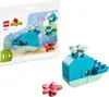 A LEGO Duplo polybag with a whale toy and loose pieces, next to the assembled toy. Náhled obrázku produktu