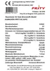 A product information label with technical specifications and certifications. Anteprima dell’immagine prodotto