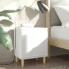 vidaXL Nachttisch mit Massivholz-Beinen Weiß 40x30x50 cm Produktbild-Vorschau 1