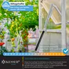 A greenhouse with a window opener mechanism attached to an open window. Produktbild-Vorschau