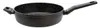A black frying pan with a speckled interior and a black handle is shown against a white background. Produktbild-Vorschau