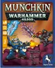 Cartoon-style illustration of two characters from the Warhammer 40,000 universe engaged in a battle, with game information displayed on the side. Produktbild-Vorschau