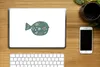 MuchoWow® Laptop Aufkleber Sticker Cover Fisch - Grün - Produktbild-Vorschau 2