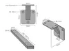 Technical drawings and dimensions of metal handrail components. Podgląd zdjęcia produktu