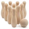 BOWLING IN LEGNO DI FAGGIO con pallina da 5 cm, set da 10 Anteprima dell’immagine prodotto 5