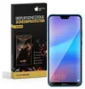 A product packaging box for a screen protector next to a smartphone. Produktbild-Vorschau
