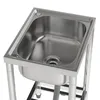A stainless steel sink with a stand. Produktbild-Vorschau