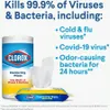 A product shot of Clorox disinfecting wipes with promotional text highlighting their effectiveness. Náhľad obrázku produktu