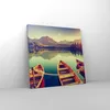Bild auf Leinwand - Leinwandbild - Berge See Boot - 60x60cm Produktbild-Vorschau 4