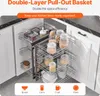 A pull-out kitchen cabinet organizer filled with various food containers and jars. Náhled obrázku produktu