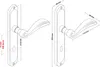 Technical drawing of two door handles with dimensions indicated. Produktbild-Vorschau