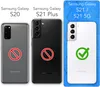 Three smartphones are displayed side-by-side with compatibility indicators. The first two have 'no' symbols, while the third has a 'yes' symbol. Produktbild-Vorschau