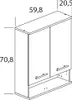 Hängeschrank in weiß mit Eiche PROVIDENCE-80 Produktbild-Vorschau 4