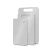 Three white cutting boards of different sizes are stacked and shown from the side against a white background. Produktbild-Vorschau