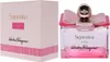 A product shot of Salvatore Ferragamo Signorina In Fiore Eau de Toilette and its packaging. Voir les images du produit