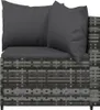 vidaXL 3-tlg. Garten-Lounge-Set mit Kissen Grau Poly Rattan Produktbild-Vorschau 5