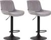 2er Set Barhocker Lentini Samt schwarz grau Produktbild-Vorschau 1