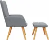 vidaXL Relaxsessel mit Hocker Hellgrau Stoff Produktbild-Vorschau 3