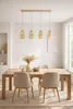 LUXOLAR - LED Pendelleuchte 4-flammig Creme/Gold E27 60W - Produktbild-Vorschau 5