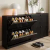 VOWNER Schuhschrank mit 2 Klappen, Schuhregal Schmal, 80 x Produktbild-Vorschau 5