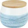 A ceramic storage jar with a wooden lid. Produktbild-Vorschau