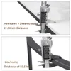 Two close-up shots of a table, showing measurements of its components. Podgląd zdjęcia produktu