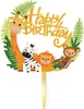 Cake topper di buon compleanno animali, zoo 15 cm Anteprima dell’immagine prodotto 1