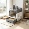 Katzentoilette mit Deckel, Katzenklo Groß,Geruchlose Produktbild-Vorschau 1
