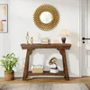 A console table with decorative items and a plant in a hallway setting. Podgląd zdjęcia produktu