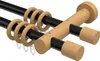Interdeco Gardinenstange / Vorhangstange Schwarz / Buche Produktbild-Vorschau 1