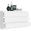 Komoda 140 cm, 6 zásuviek, skriňa FRAMIRE R-140, biela Náhľad obrázku produktu 6