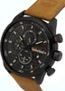 A close-up shot of a Timberland men's watch with a black dial and a brown leather strap. Náhled obrázku produktu