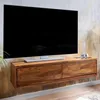 WOHNLING Lowboard Hängend Sheesham Massivholz 108x25x34 cm Produktbild-Vorschau 2