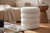 riess-ambiente Runder Polsterhocker VOGUE 40cm weiß Bouclé Produktbild-Vorschau 5