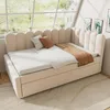 Letto imbottito a L Merax 140×200 cm con letto estraibile, Anteprima dell’immagine prodotto 2