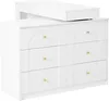 A white dresser with a changing table attachment on top, shown from a slightly elevated side angle. Anteprima dell’immagine prodotto