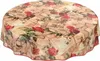 Wachstuchtischdecke wasserabweisend Blumen Braun 120 x 120 Produktbild-Vorschau 1