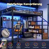 Flieks Etagenbett 140x200cm mit Schreibtisch und Regal, Produktbild-Vorschau 5