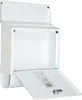 A white mailbox with its front door open, revealing the interior. Produktbild-Vorschau