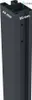 A close-up, angled view of a dark gray aluminum gate post, with dimensions indicated by green lines and white text. Produktbild-Vorschau