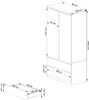A technical drawing of a wardrobe and a drawer with dimensions. Voir les images du produit