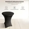 IvoQ Stehtisch Schwarz – Inklusive schwarzer Stretchhusse – Produktbild-Vorschau 4