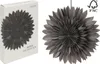 A product shot of a gray paper star decoration and its packaging. Produktbild-Vorschau